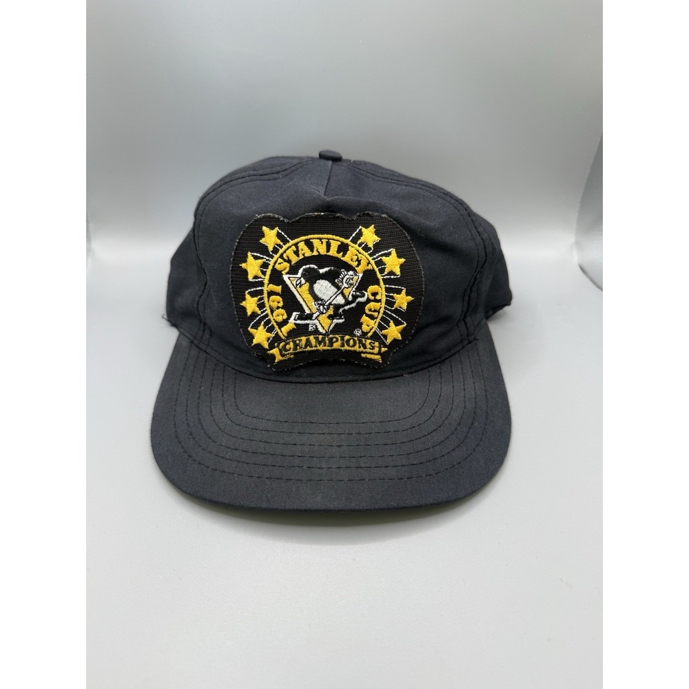 Vintage Pittsburgh Penguins 1991 Stanley Cup Champions Snapback Hat NHL Black